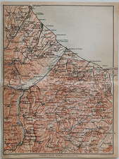 Carta geografica Vintage 1926 Valle del Sagro Ortona Vasto Lanciano Bomba Atessa