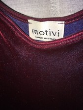 Vestito MOTIVI scollato rosso prugna velluto Tg. 42