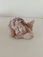 Vecchio putto scultura in gesso bambino dormiente