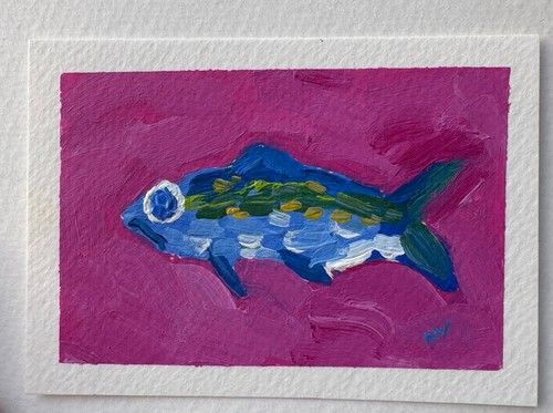 Aceo dipinto sardina originale - sardina,