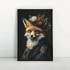 Quadro vittoriano volpe con