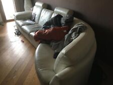 Divano in pelle bianco angolare