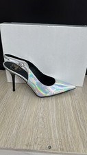 LOVE MOSCHINO scarpa con tacco argento donna woman Size 37 7cm MOS55*