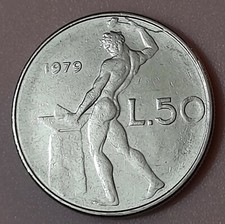50 LIRE ITALIA_REPUBBLICA ITALIANA_SENZA ZECCA_ERRORE DI CONIO_1979