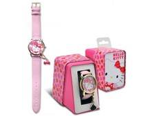 OROLOGIO DA POLSO ANALOGICO Hello Kitty con Scatola Box Metallo - Kids HK50028
