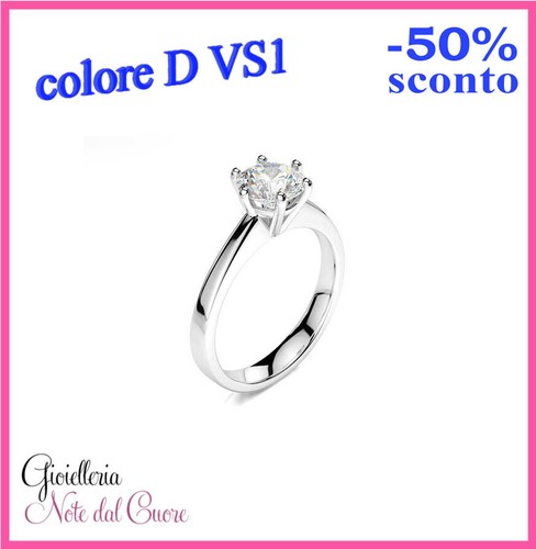 Anello solitario oro - oro, bianco