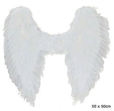 Ali bianche da angelo in piuma 45x50 cm con bretelle