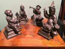 Maestro giapponese, Quattro musicisti, bronzo, fine XVII secolo