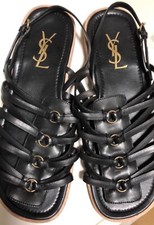 Originali Saint Laurent uomo sandali neri n.43