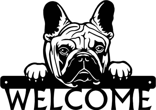 Insegna benvenuto viso cane - insegna,