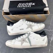 Golden Goose Superstar Sneakers Uomo Bianco Nero Grigio Scamosciato Vintage Look