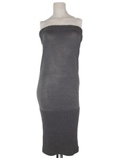 Terranova Abito Al Ginocchio Donna Grigio Maglione Elasticizzato Taglia Medium