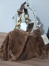 borsa in visone e pelle di