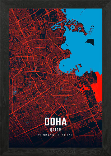 Doha city map - doha, art