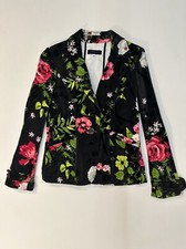 Giacca Kenzo In Velluto Nero Con Stampa Floreale