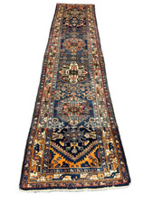 Tappeto orientale persiano annodato a mano: antico passatoia malese 360 x 88 cm