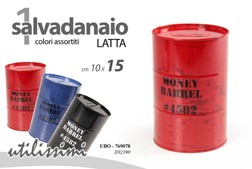 Salvadanaio latta monete senza - salvadanaio,