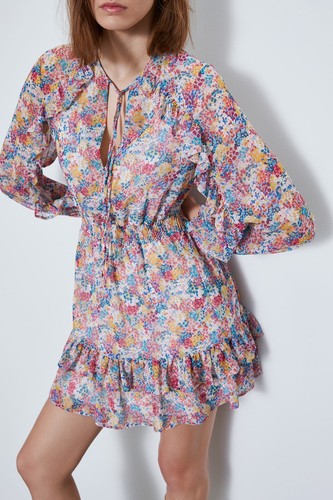 Nwt zara ruffled printed - ruffled,