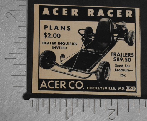 1960 stampa pubblicità acer - stampa,