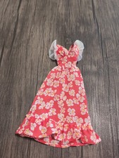 Barbie *ESCLUSIVA SEARS* vestito bambola vintage anni 70 9006 rosso hawaiano floreale maxi dress