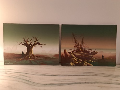 Coppia dipinti olio - , tela