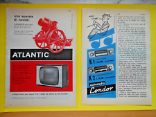 PUBBLICITÀ ADVERTISING 1960 ATLANTIC Televisore + CONDOR Autoradio