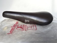 *Rara sella da corsa NOS vintage anni 70/80 3ttt in pelle marrone italiana*