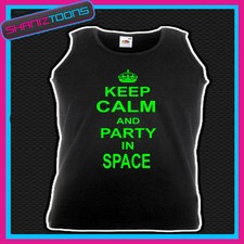 GILET UNISEX KEEP CALM AND PARTY IN SPACE CLUBBING ADDIO AL CELIBATO IBIZA HOLIDAY TOP 