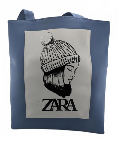 Borsa tote zara blu ecopelle - borsa,