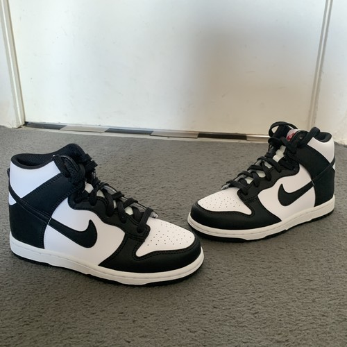 Nike dunk high jnr - panda, nere