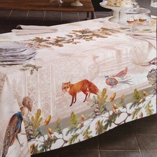 Tovaglia rettangolare cotone RANDI ARTEMIDE verde-tortora Stampa Digitale