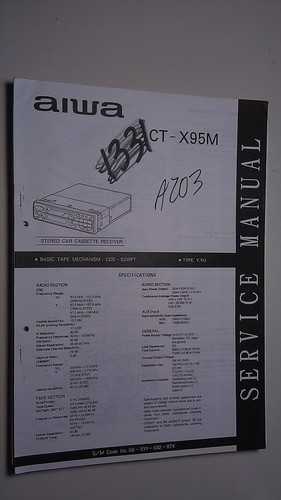 Aiwa x95m manuale di - ct-x95m,
