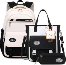 Zaino Scuola Media, Set Di Zaino Elementari Bambina Con Borsa a Tracolla E Astuc