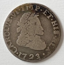 HN Milano Carlo VI 1723 10 soldi Ag gr.1,69 RRR MIR#416/1  r493