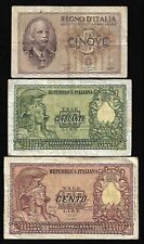 ITALIA - 3 vecchie banconote -