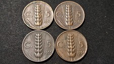 REGNO D' ITALIA - N. 4 MONETE DA 5 CENTESIMI SPIGA DEL 1930-1932-1933-1934 