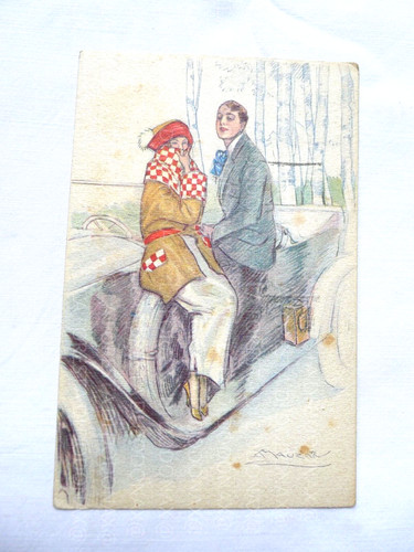 Vecchia cartolina illustrata - vecchia,