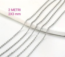 2 Metri Di Catena Per Creazioni Collane Bracciali 2x3 Mm Senza Clip Gancio 0234