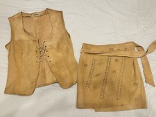 Completo Vintage Anni 70’ Sem il Vaccaro Gonna+Gilet in Vera Pelle Scamosciata