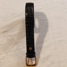 Cintura uomo stampa  coccodrillo cinta in vera pelle NERA