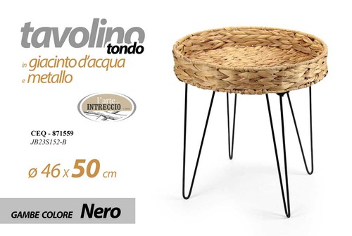 Tavolino tondo metallo nero - tavolino,