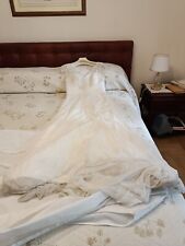 abito da sposa usato taglia 48, stile impero, in pura seta con corpetto di pizzo