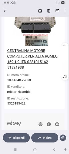 Centralina motore computer per - centralina,