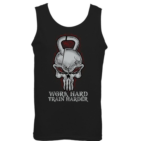 Train hard skull vest uomo - skull,