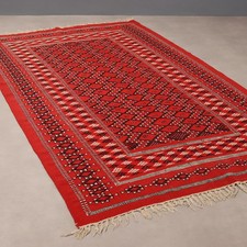 Tappeto Kilim Antico Cotone Lana Nodo Fine Manuale Marocco 220 x 140 cm