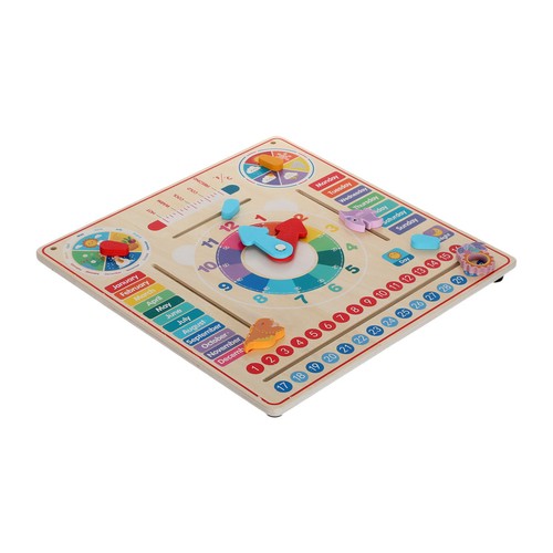 Orologio calendario legno - ,