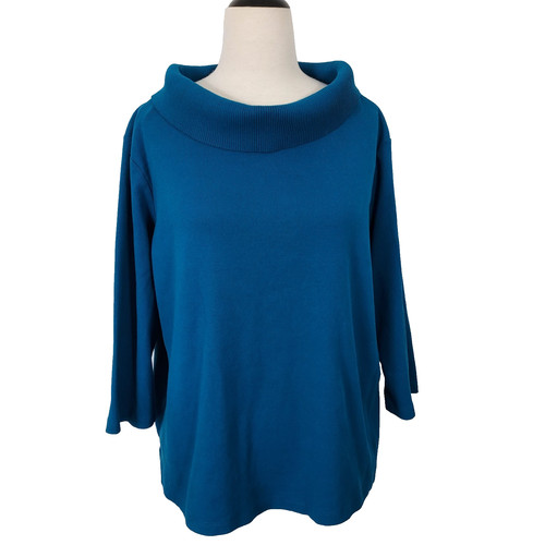 Top camicia rafaella blu - blu, collo