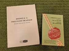 Libretto istruzioni ingranditore di precisione 6x6 Meopta Opemus vintage anni 50 12 pgs