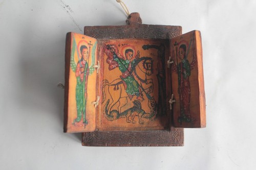 Icona trittica ortodossa - , legno