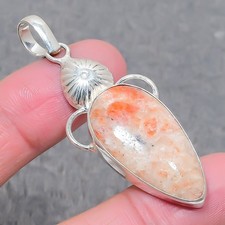 Ciondolo gioiello design etnico antico fatto a mano pietra del sole 2,5" SR 6494